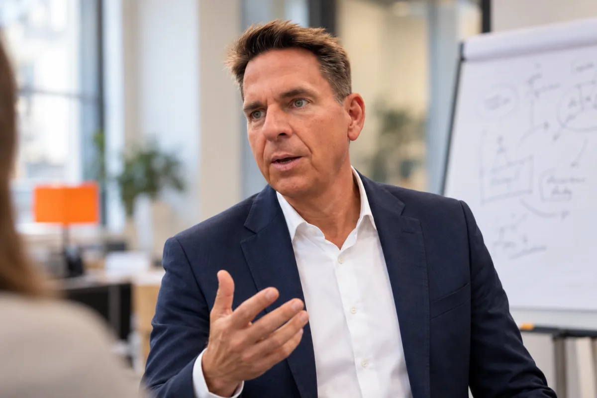 Der Geschäftsführer von ppc training am Flipchart
